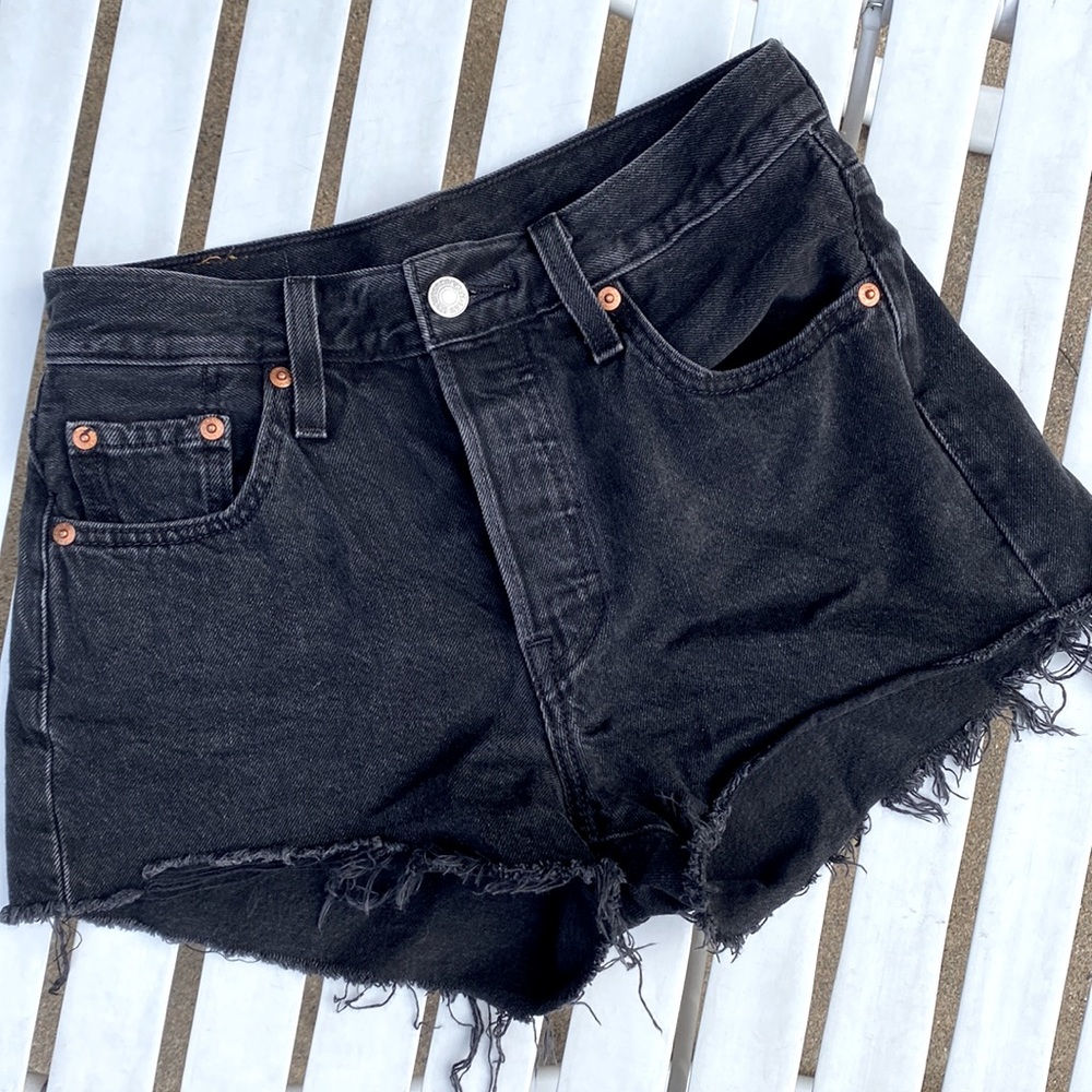 Levi’s black denim shorts